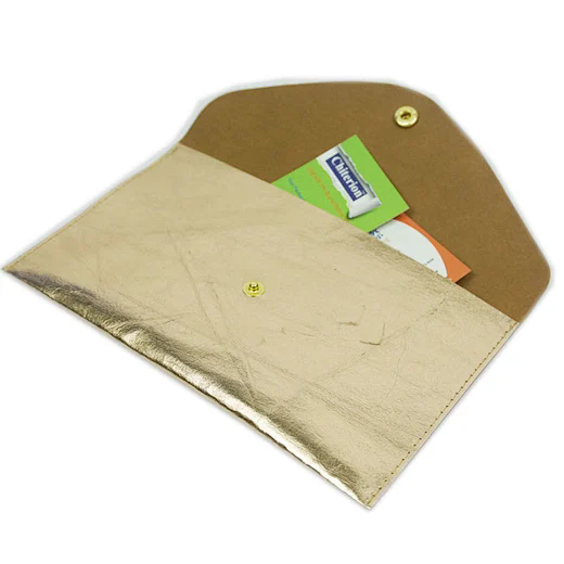  金色可洗牛皮纸身份证文件夹